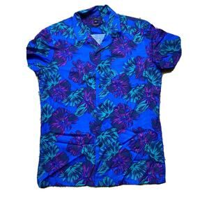 Marc Anthony Luxury Fabric Tropical Hawaiian Shirt Meduim Slim Fit